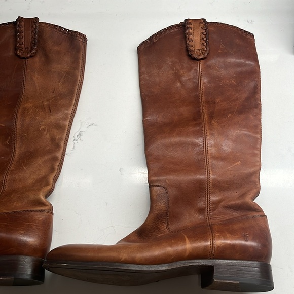 Frye Tall Boot Cognac Leather Size 9 B 3475705 - Picture 8 of 13